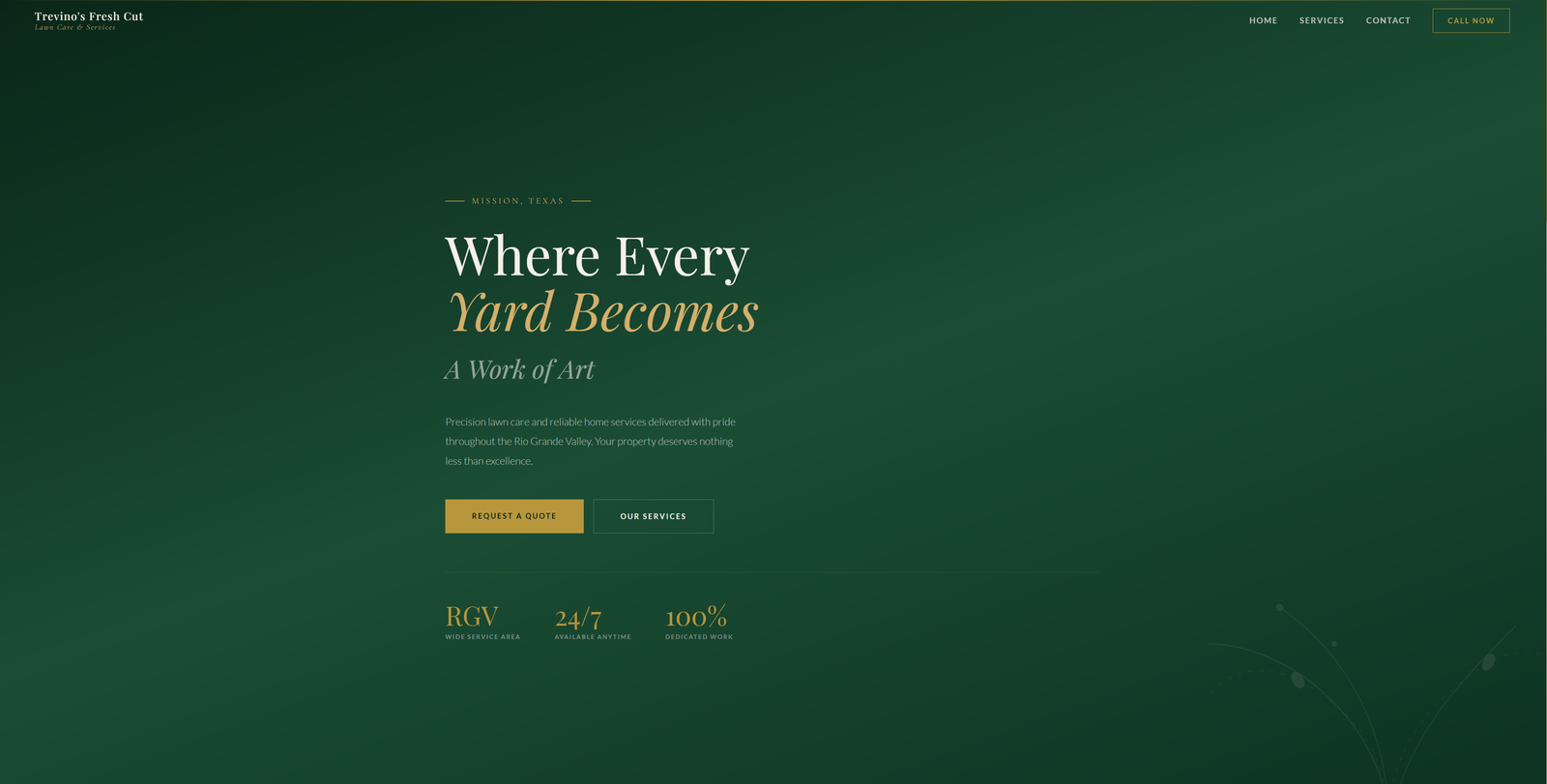 Trevino's Fresh Cut Lawn Care website